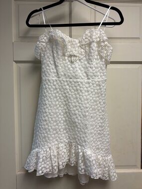 Mustard Seed White Floral Ruffle Dress